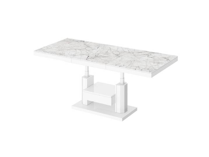 designimpex Couchtisch Design HM-120 Tisch Hochglanz stufenlos höhenverstellbar ausziehbar