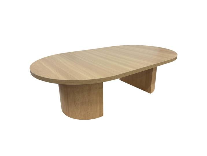Oviala - Table basse ovale effet bois 120x70x35 cm
