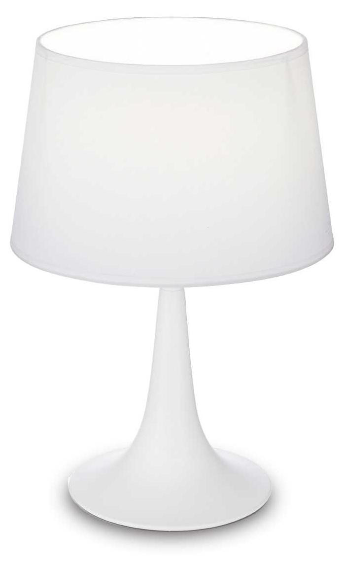Ideal Lux London TL1 tafellamp, wit, metaal en PVC, E27