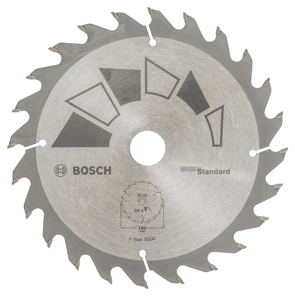 Bosch Kreissägeblatt STANDARD D= 160 mm, Bohrung= 20 mm, Z= 24 2609256810