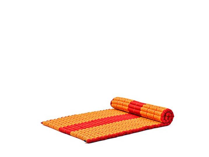 Leewadee Breite Thai Rollmatte 190 x 100 cm Kapok fest Atmungsaktive Faltmatratze für Schlafen, Yoga, Meditation & Massage. Auf Reisen, beim Camping, im Auto oder als Gästebett