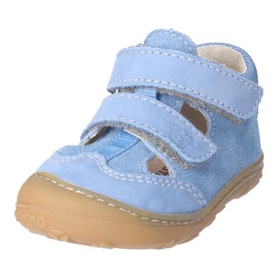Lauflernschuh PEPINO BY RICOSTA "Ebi WMS: mittel", Baby, Gr. 25, blau (cloud), Leder, Textil, Schuhe Lauflernschuh, Klettschuh, Lederinnensohle, Größenschablone zum Download