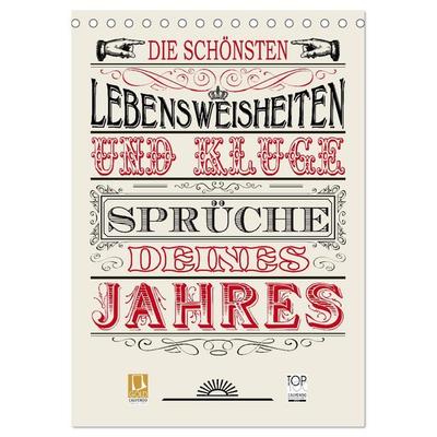 Die schönsten Lebensweisheiten Typo - Kalender (Tischkalender 2027 DIN A5 hoch), CALVENDO Monatskalender