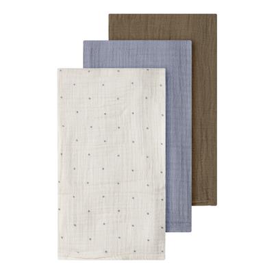Multifunktionstuch LIL' ATELIER "NBNISLEYS 3PACK NAPPIES LIL NOOS", Baby, bunt (turtledove aop:sepia tint, sleet), Web, Baumwolle, bedruckt, Modetücher Multifunktionstuch, aus Baumwolle, bequeme Passform, mit Blumenmuster und Uni-Look