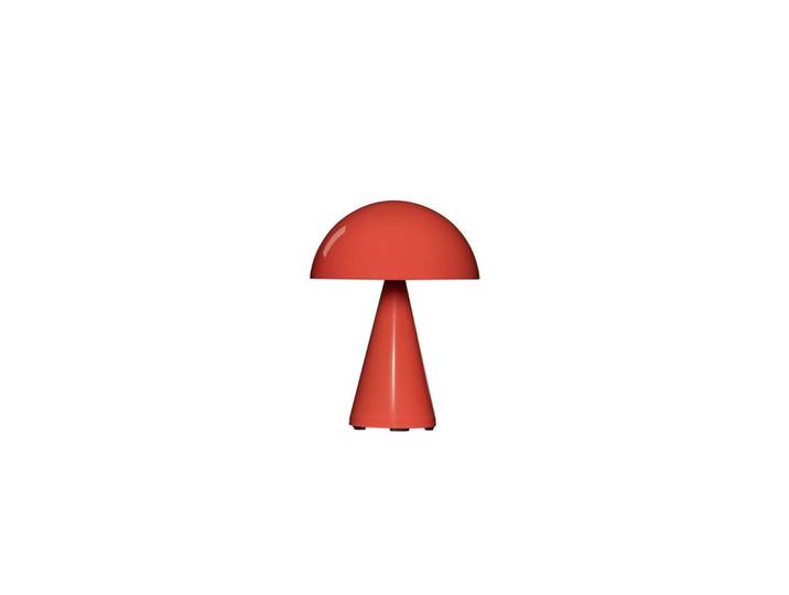 Hübsch HÜBSCH LED-Akku-Tischleuchte Mush, hellrot, Höhe 20 cm dimmbar, rot, Metall, Modern