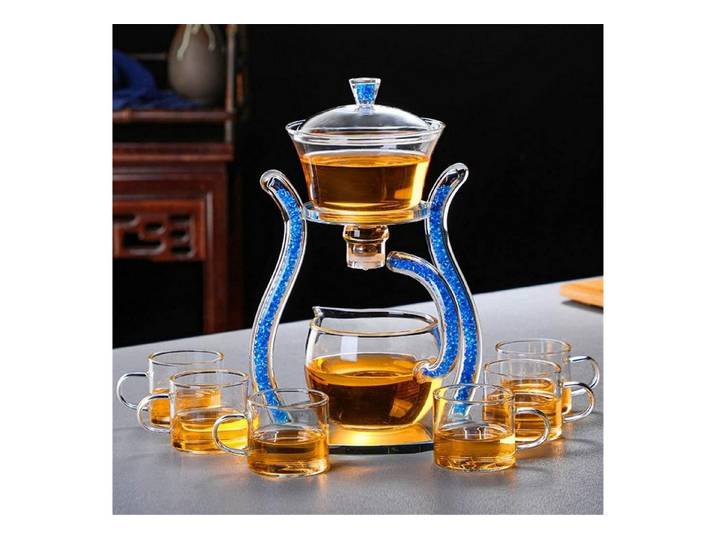 LuxusKollektion Teeservice Glas-Teeservice Kungfu blau, Glas