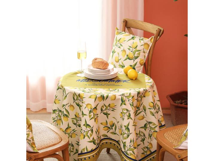 Nappe idyllique pays américain citron impression Table basse tissu artisanat Table à manger rectangulaire nappe imperméable