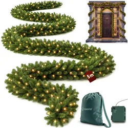 Weihnachtsgirlande Premium 5m mit Lichterkette