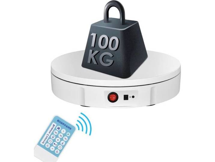 Plateau Tournant Electrique 100KG 30CM Table Tournante Rotative électrique 360 Degrés Plateau Tournant Photo Vitesse Réglable avec