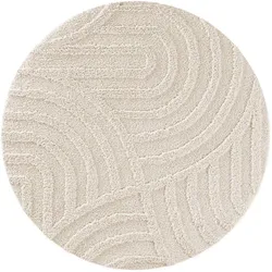 WECONhome Badteppich Fiete creme weiß 80 cm rund