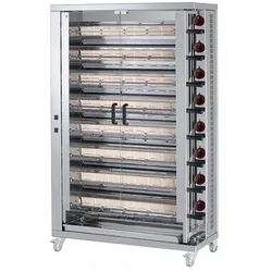 Hähnchengrill mit gas 8 schwerter = 40/48 hühner - 1100x450x1800 mm - 56 Kw + 85 W 230/1V - 53400084 Eurast