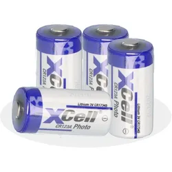 4x XCell CR123A Lithium Batterie 3V 1550 mAh – CR17345 / DL123A – lose Ware