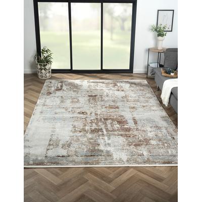 Teppich "Esme 2", beige (cream, hellgrau, terra), B:200cm H:8mm L:290cm, Polyester, MYFLAIR MÖBEL & ACCESSOIRES, Teppiche, Teppich, Kurzflor, Vintage Look, mit Fransen, besonders weich durch Microfaser