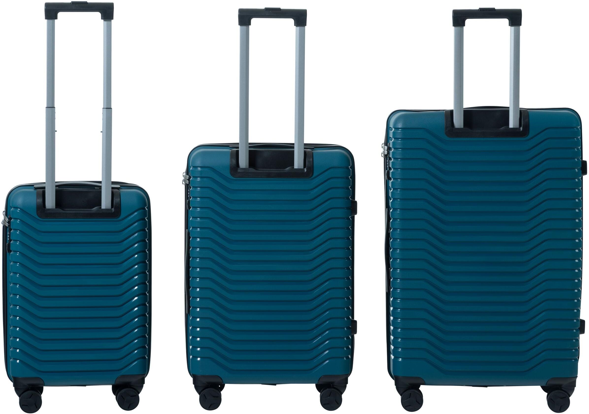 Koffer KOOR "Manila 3-teilig", Damen, Gr. 40 l, blau (petrol), Polypropylen, Koffer Koffer petrol 40 l