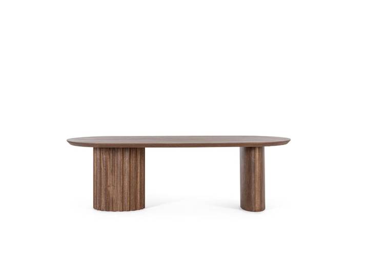 Table basse ovale en manguier contemporaine l130