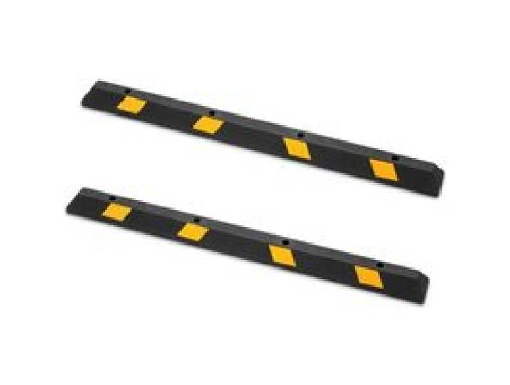 VEVOR Parkstopper Radstopper 2 Stk. 184 x 16 x 11 cm Einparkhilfe Parkbegrenzung mit Reflektorstreifen, Parkplatzsperre aus Gummi für Autos Lieferwagen Lkw, Radführungsblock, Parkplatzbegrenzung