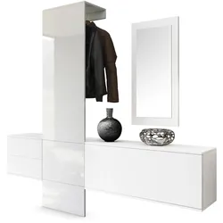GARDEROBE Carlton Paneel in Weiß Hochglanz
