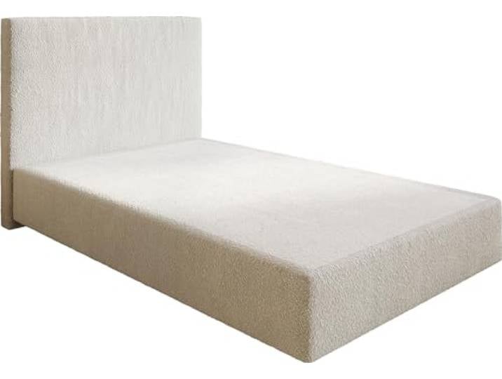 DELIFE Boxspringgestell Dream-Well Bouclé Creme-Weiß 120x200 cm Bettgestell