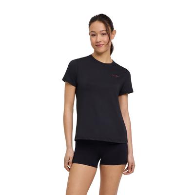 T-Shirt FALKE "FALKE T-Shirt", Damen, Gr. XS, schwarz (schwarz (3000)), Shirts T-Shirt