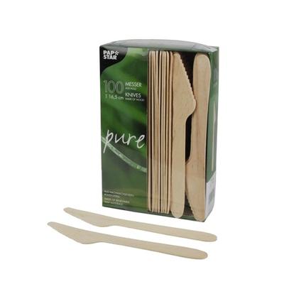 PAPSTAR 1000 Messer, Holz "pure" 16,5 cm