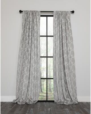 Manor Luxe -Floria Rod Pocket Curtain Single Panel, 52 by 63-Inch, Gray