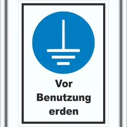 HB-Druck Vor Benutzung erden Schild A4 (210x297mm)