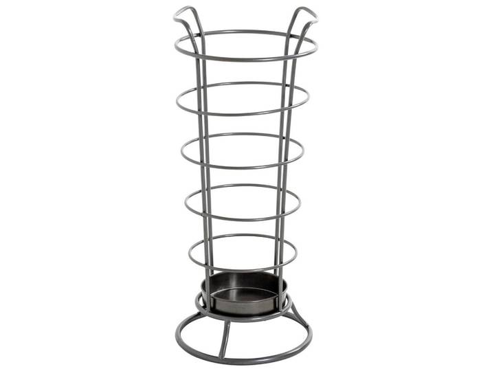Schirmständer, Anthrazit, Metall, 27x65x27 cm, Tropfschale, Garderobe, Schirmständer