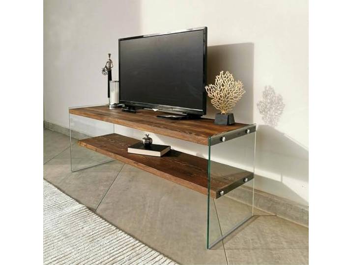 Dmora TV-Möbel Sargas 120x35x45 cm Braun 2 Böden, 1 Fach