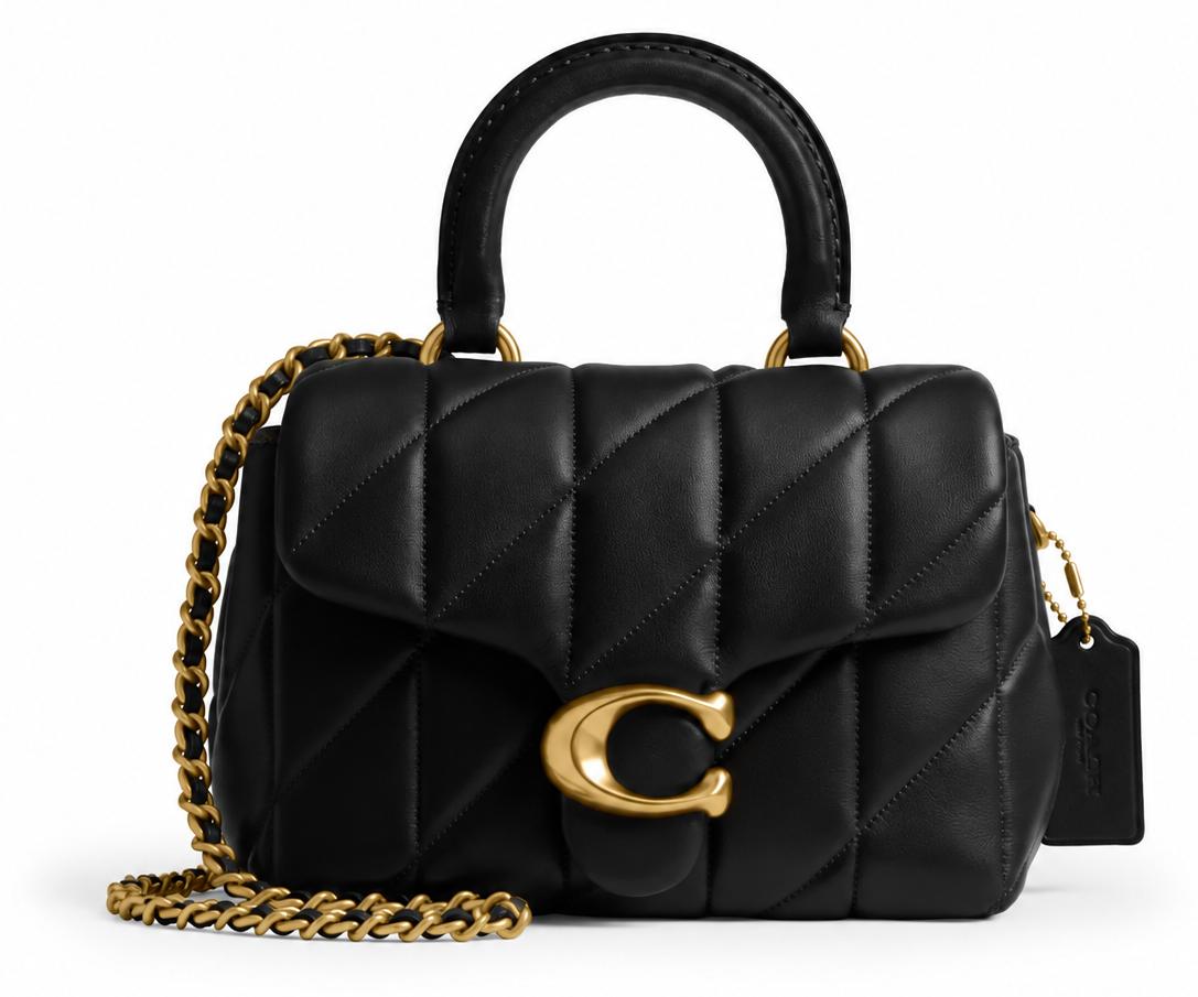 Damenhandtasche Coach Tabby Top, Nappaleder, Echtes Leder, Schwarz
