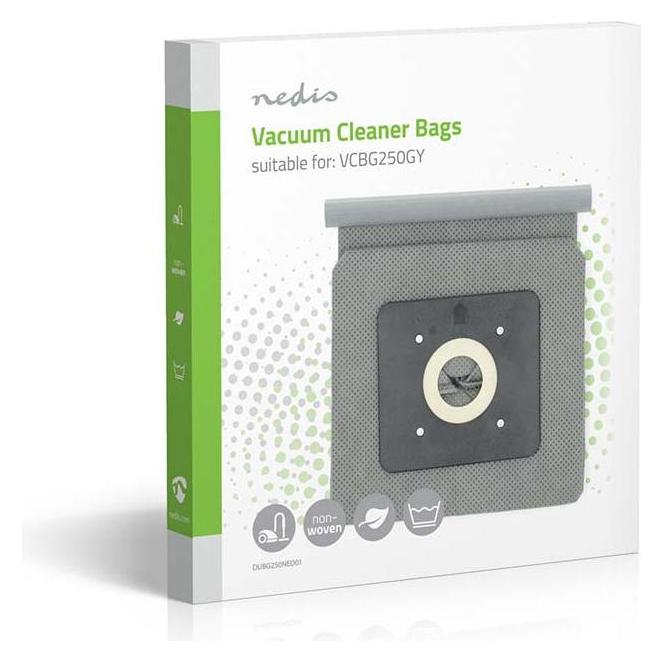 Nedis Staubsaugerbeutel - 1 Stück - Stoff - Meist verkauft für: VCBG250GY - Weiss (1x) (DUBG250NED01)