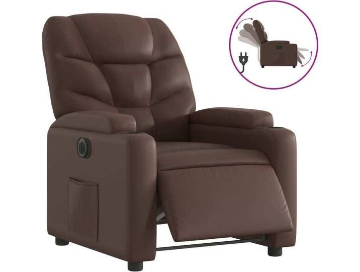 vidaXL Fauteuil relax électrique marron similicuir