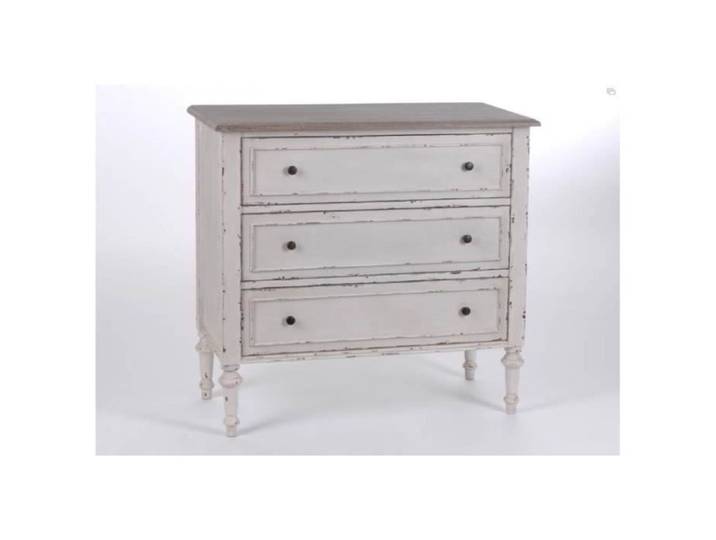 Commode 3 Tiroirs Légende Amadeus - Contemporain - Design - Gris - 80 cm x 40 cm x 90 cm