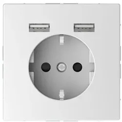 Merten SCHUKO-Steckdose mit USB Ladestation, System Design, Lotosweiß