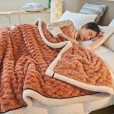 Uplift Picks Soft Coral Velvet Blanket Warm Fluffy Bed And Sofa Throw 1 150x200 Cm (59x79 Inch)