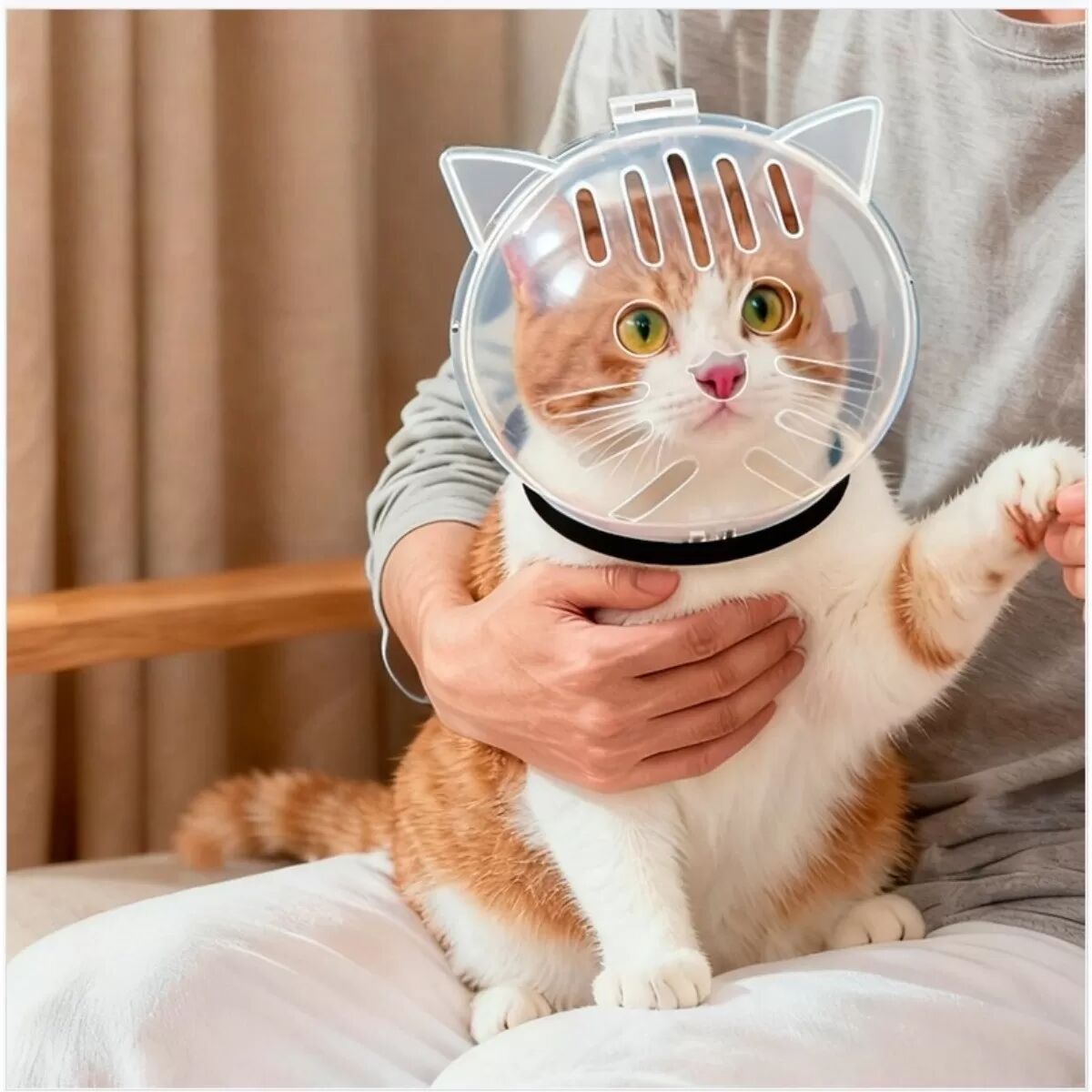 INF Kleine transparente Katze Maulkorb (2-5kg) - Anti-Beissen, Anti-Kratzen, Anti-Lecken