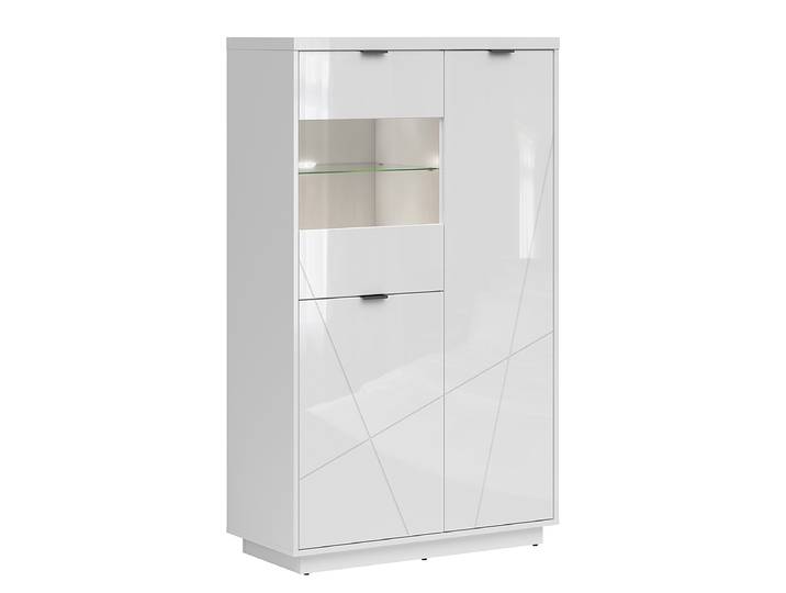Buffet haut 94 x 157 x 42cm Blanc/Blanc brillant