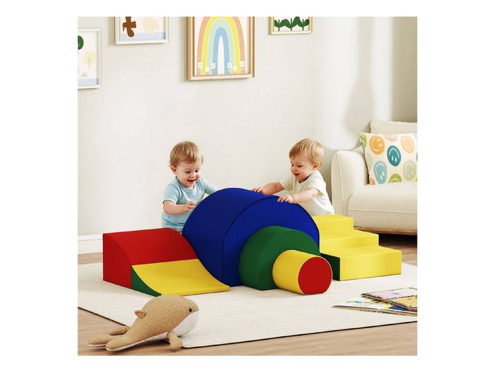 AIYAPLAY Bausteine Kinder Schaumstoff Großbausteine Bunt Spielbausteine, (Riesenbausteine, 5 St., 5 tlg. Klettern Softbausteine), Bauklötze Bausteinset Kunstleder Bunt