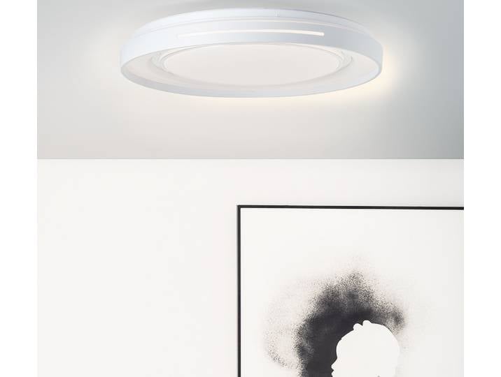 BRILLIANT moderne LED Deckenleuchte BARTY weiße Deckenlampe dimmbar über Fernbedienung Lichtfarbe einstellbar 30W 2900 Lumen 3000 bis 6500 Kelvin Metall/Kunststoff
