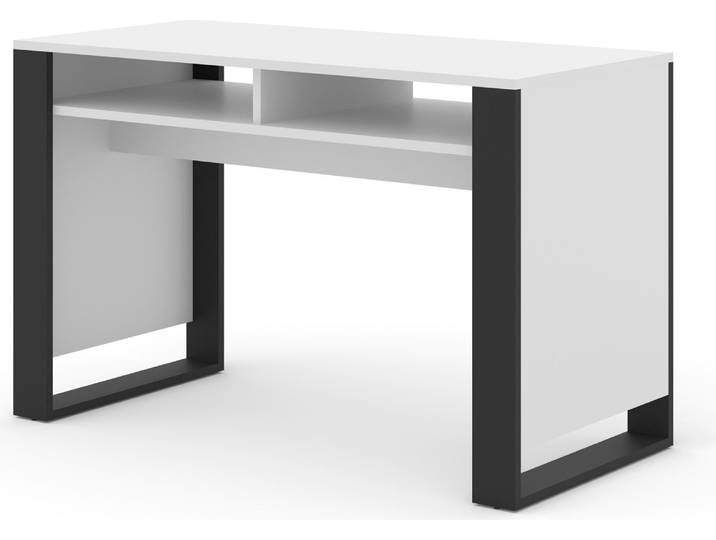 Bureau MONDI BLANC MATT / NOIR MATT Table de maquillage Table d'ordinateur Table de bureau