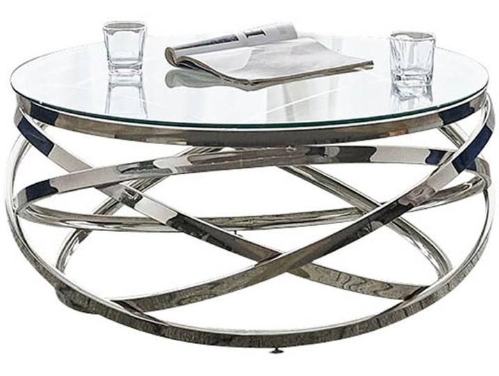 Couchtisch SALESFEVER mit Design-Gestell in Stainless Steel für stilvolles Wohnen , silber (silber, silber, klarglas), B:80cm H:42cm T:80cm, Metall, Sicherheitsglas, Tische, Couchtisch, Gestell gefertigt aus rostfreiem Edelstahl