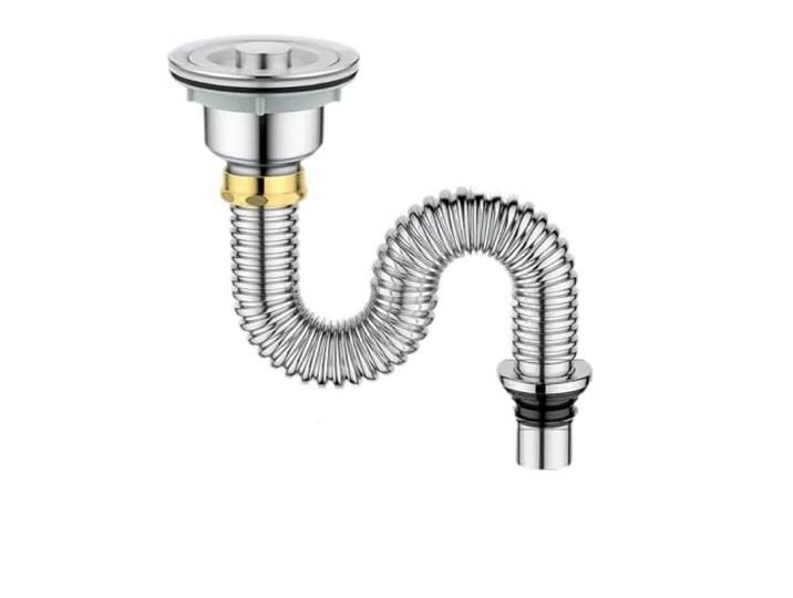 Abflussrohr for Spülbecken aus Edelstahl Größe: 40/60/80/100 cm, Verwendung: Küchen- und Badezimmerwaschbecken(80cm)