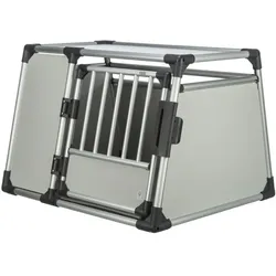TRIXIE Transportbox Aluminium silber/hellgrau Transportbox Größe L (93 x 81 x 64 cm)