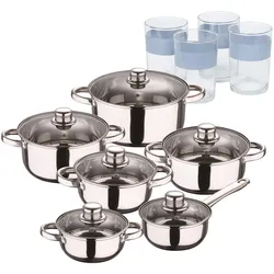 BERGNER - Cassel 12-teiliges Edelstahl-Kochgeschirr-Set, induktionsgeeignet, mit 4 x 0,5-Liter-Tassen NOIA