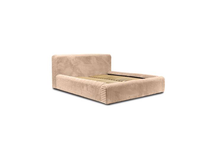 Fedve Polsterbett aus Strickmaterial Kostar 180x200 cm, Beige, 180x200 cm, Schlafzimmer, Betten