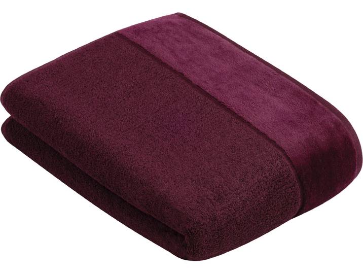 Badetuch VOSSEN Pure , lila (berry), B:67cm L:140cm, Frottier, Obermaterial: 100% Baumwolle, Handtücher, Badetuch, Baumwolle & VEGAN, mit eleganter Veloursbordüre