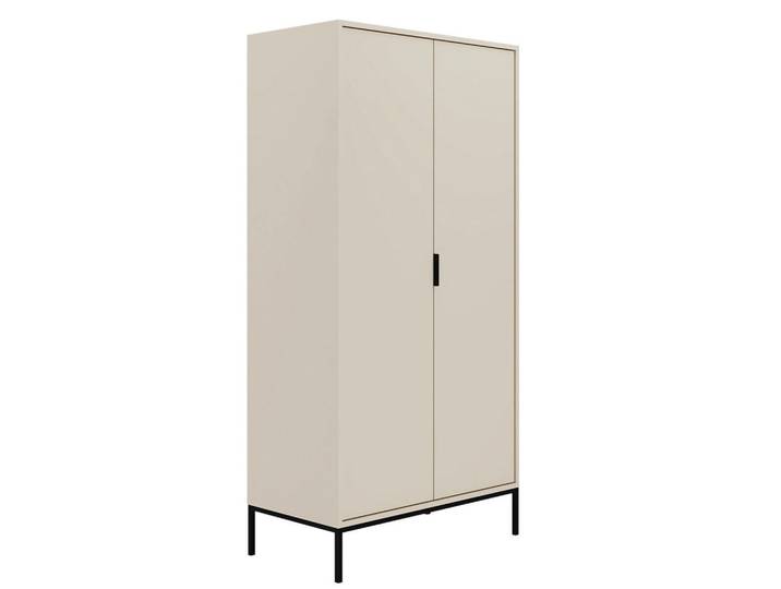 Petits-meubles Schrank 2 Türen Seattle Kaschmir, 100x205.4x55 cm, Schlafzimmer, Kleiderschränke