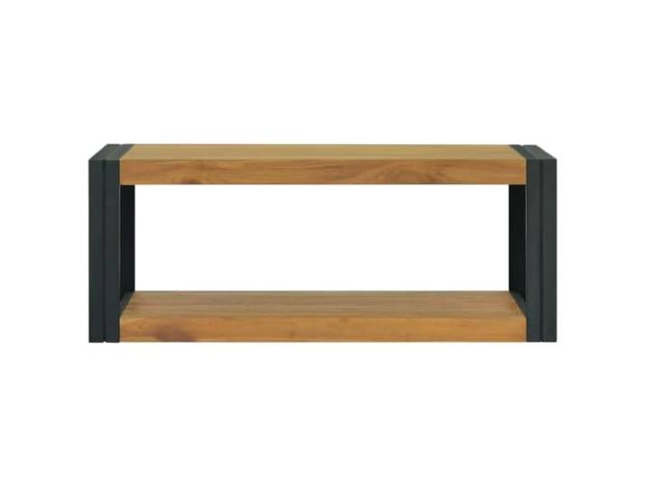 Wandschrank aus massivem Teakholz für Badezimmer mit Ablage Massives exotisches Holz, glatte Oberfläche, einzigartige Maserung, einfache Wandbefestigung, Pflege mit Teaköl empfohlen