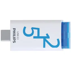 Philips Click (512 GB, USB-C), USB Stick, Weiss, Orange