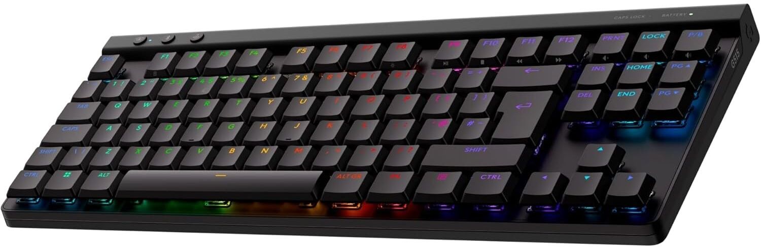 Logitech G G515 LIGHTSPEED TKL Wireless Gaming Keyboard – Low Profile, RGB, Tactile Switches, UK QWERTY – Black, New