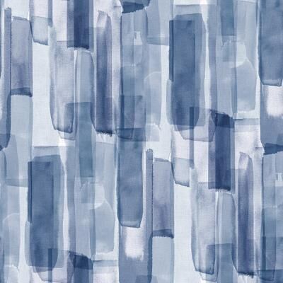 Mr. Kate Watercolor Glass Dark Blue Peel and Stick Wallpaper